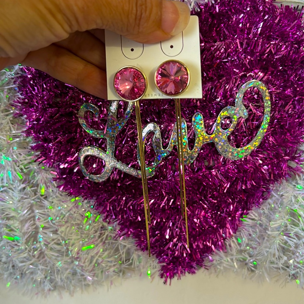 Aretes 14 k gold plated cristal sawrosky